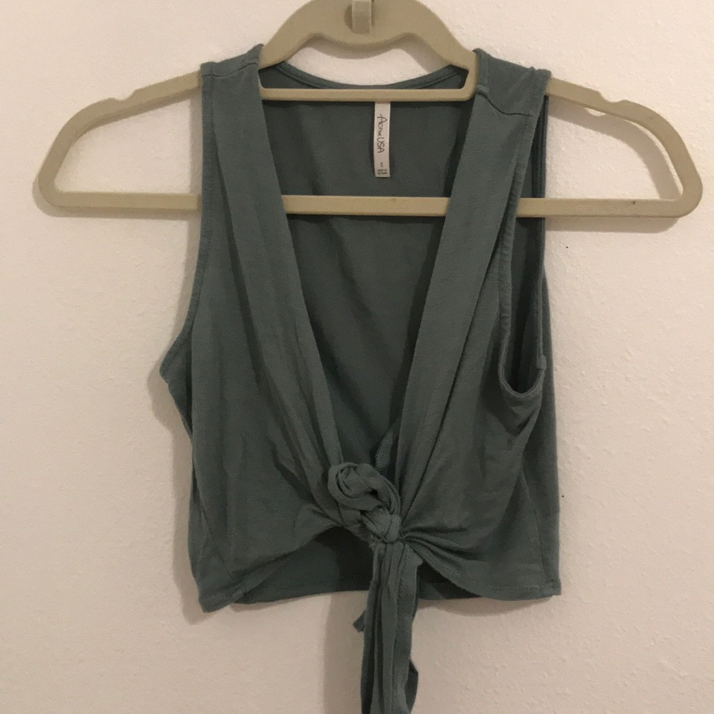 plunging top with front tie